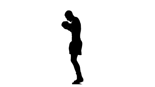 590x332 Black Silhouette A Man Warm Up Before Boxing Match By Kinomaster