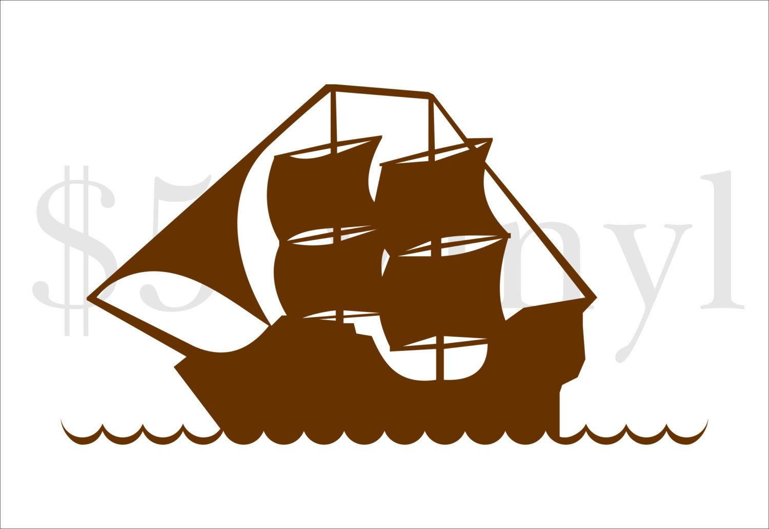 1500x1031 Pirate Ship Vinyl, Xs Small Wall Art, Car Decal, Sticker, Window