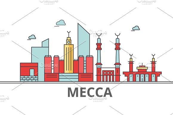 580x386 Mecca City Skyline Buildings, Streets, Silhouette, Architecture