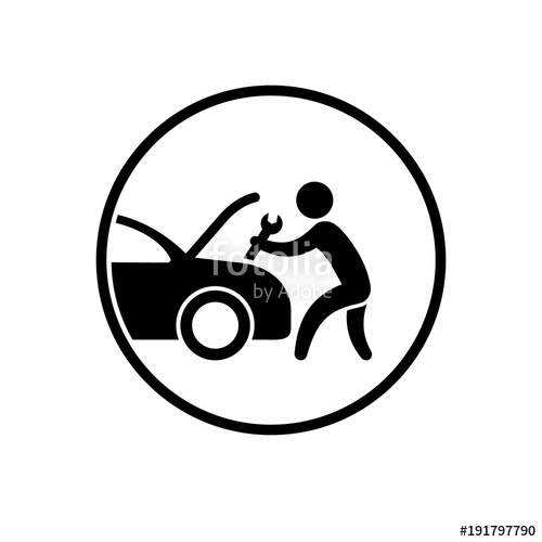 500x500 Mechanic Man With A Wrench Vector Logo. Transportation Service