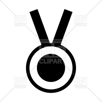 400x400 Medal Black Color Icon Royalty Free Vector Clip Art Image