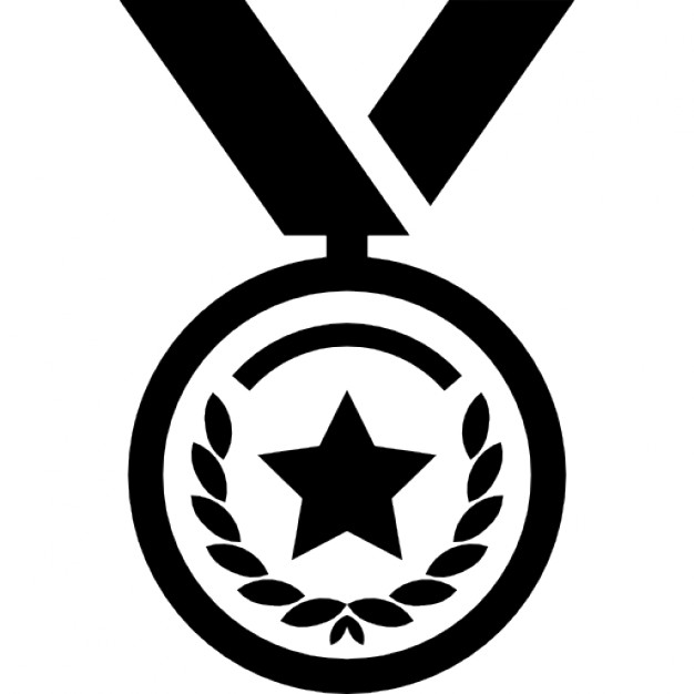 626x626 Medal Of Circular Shape With A Star Hanging Of A Ribbon Icons