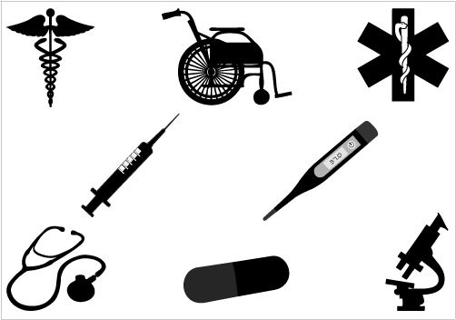 502x352 Medical Silhouette Vector Graphics