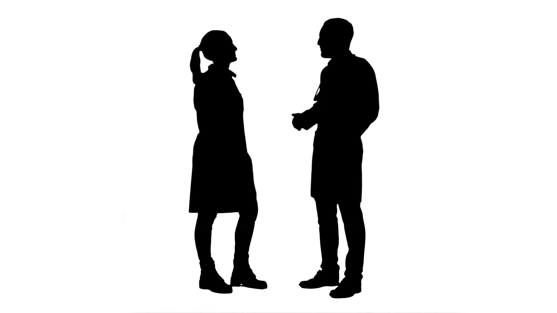 1920x1080 Silhouette Young Medical Students Give Each Other Five After Exam