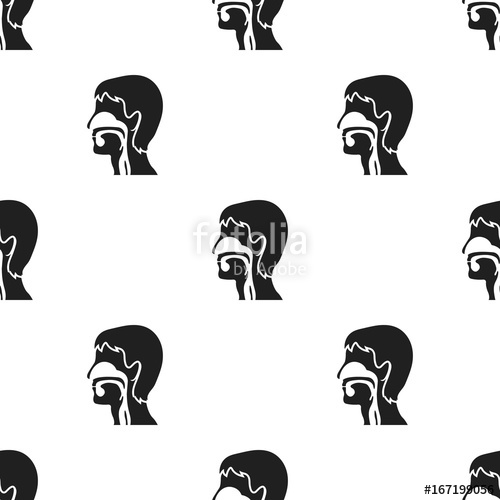 500x500 Respiratory System Icon Black. Single Medicine Icon From The Big