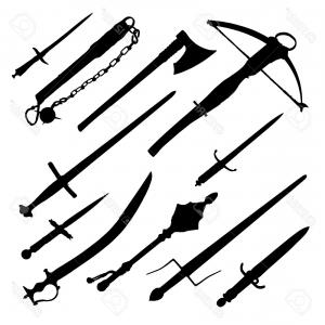 300x300 Photoset Of Medieval Hand Weapons Silhouette Of Antique Sword