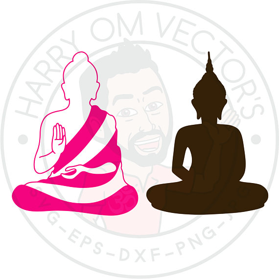 570x570 Buddha Vectors, Svg Dxf For Silhouette Cameo Or Cricut, Meditation