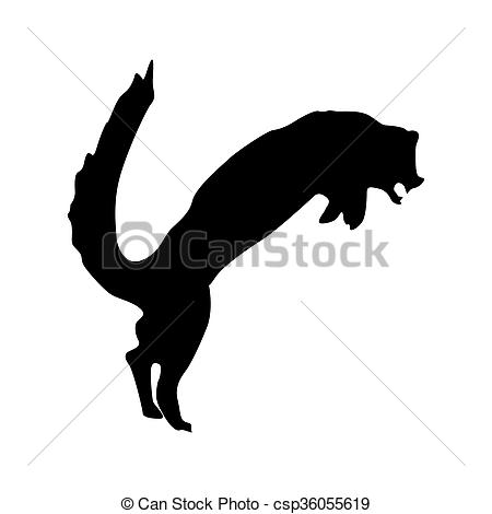 450x470 Meerkat Black Silhouette Isolated On White Background Clipart