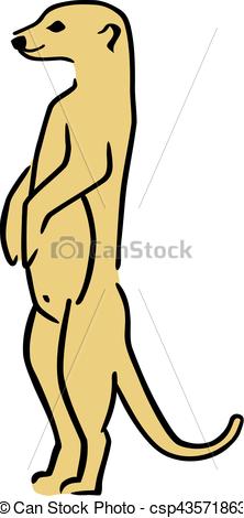 222x470 Meerkat Hand Drawn Clip Art Vector