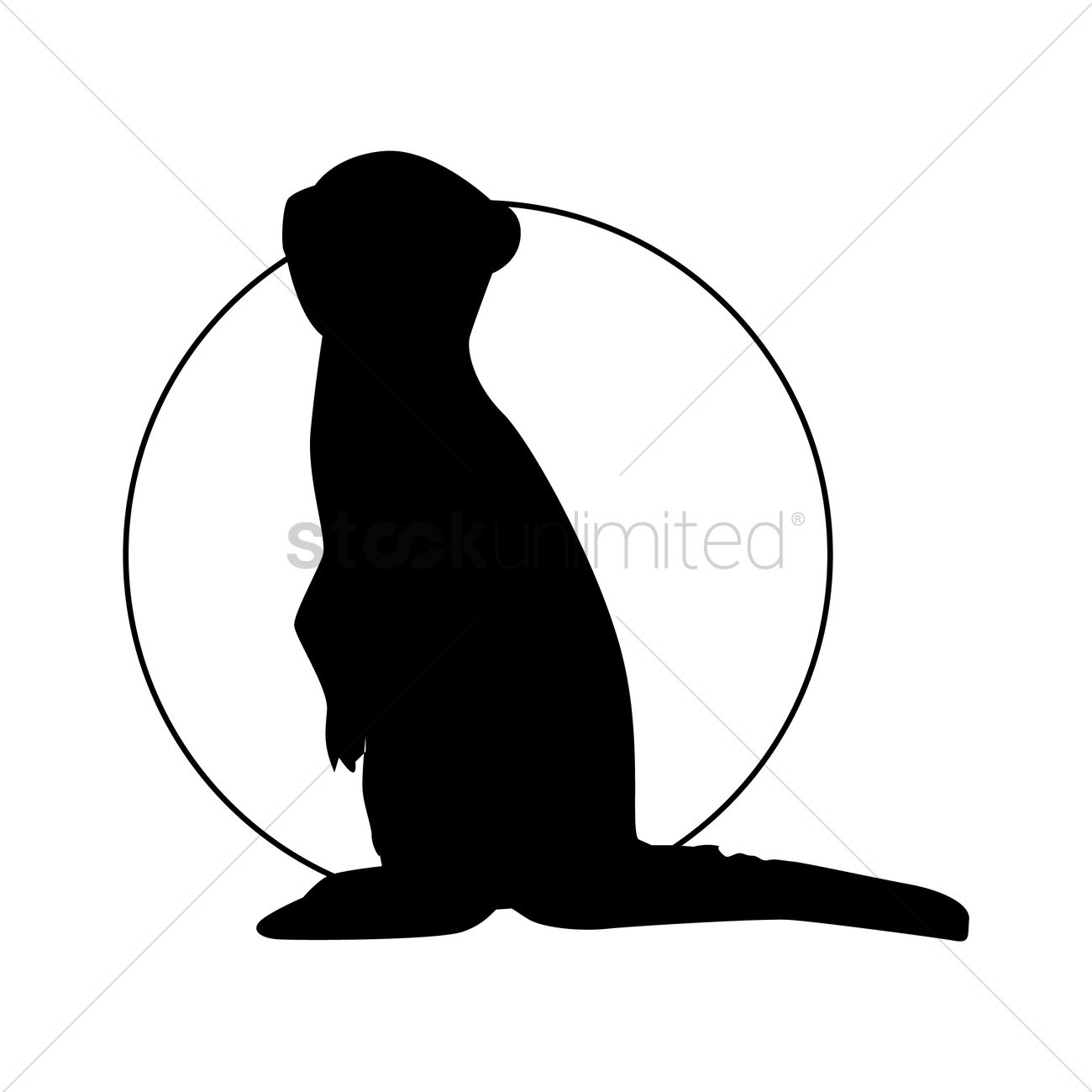 1300x1300 Silhouette Of Meerkat Vector Image