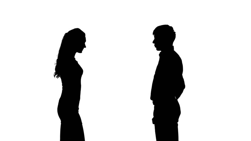 852x480 Silhouette Of Two Women Meeting And Talking, Full Hd Footage