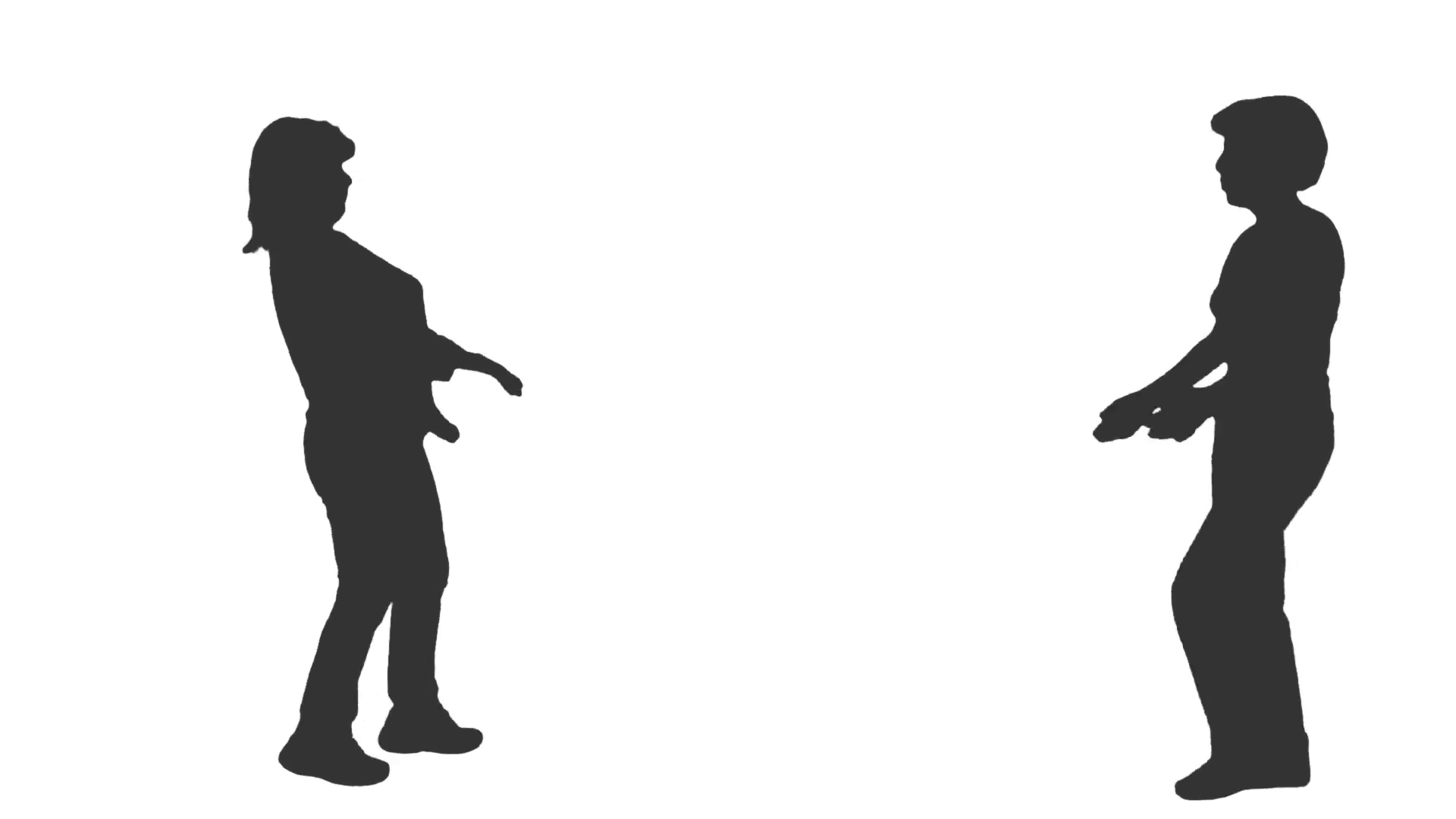 1920x1080 Silhouette Of Two Women Meeting And Talking, Full Hd Footage