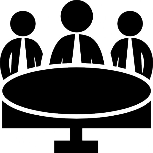 626x626 Business Meeting Group On Circular Table Icons Free Download