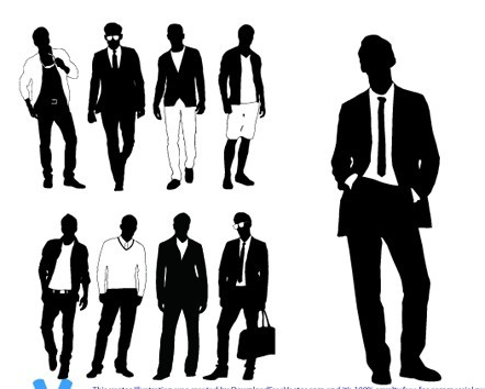442x354 Modern City Man Silhouettes