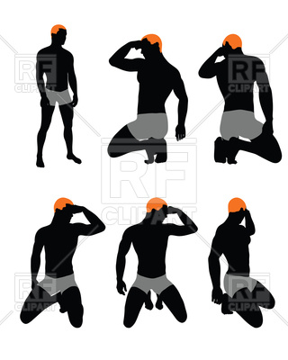 320x400 Set Of Men Silhouette Royalty Free Vector Clip Art Image