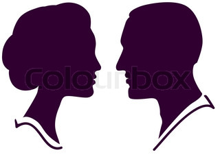 320x229 Woman Face Profile. Female Head Silhouette. Hairstyle Long Hair