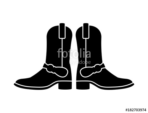 500x382 Men Long Boots Shoes Image Vector Silhouette Stock Image