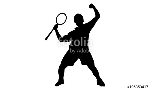 500x300 Silhouette Of The Men's Badminton Male Victory Expression Stock