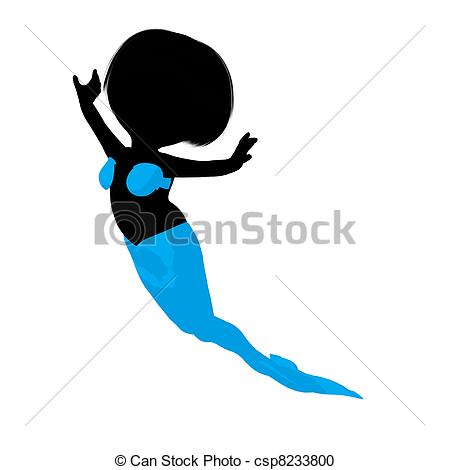 450x470 Little Mermaid Girl Illustration Silhouette. Little Mermaid