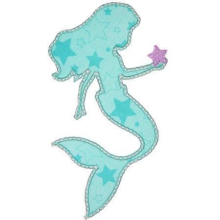 450x450 Mermaid Silhouette Applique