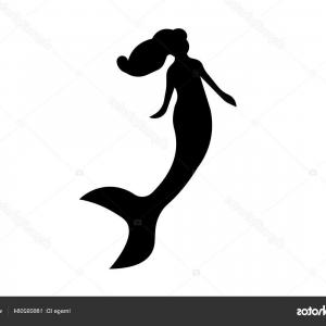 300x300 Silhouette Of Mermaid With Dust Glitters Vector Geekchicpro
