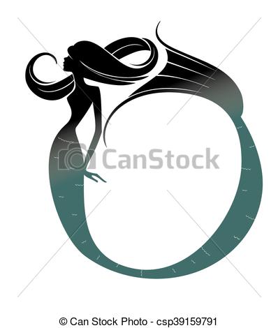 398x470 A Mermaid Silhouette Isolated On A White Background Eps Vectors