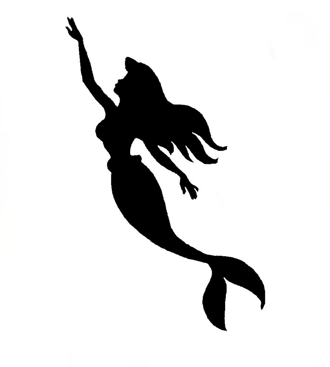 1080x1200 Ariel Mermaid Silhouette Clipart Tearing Printable