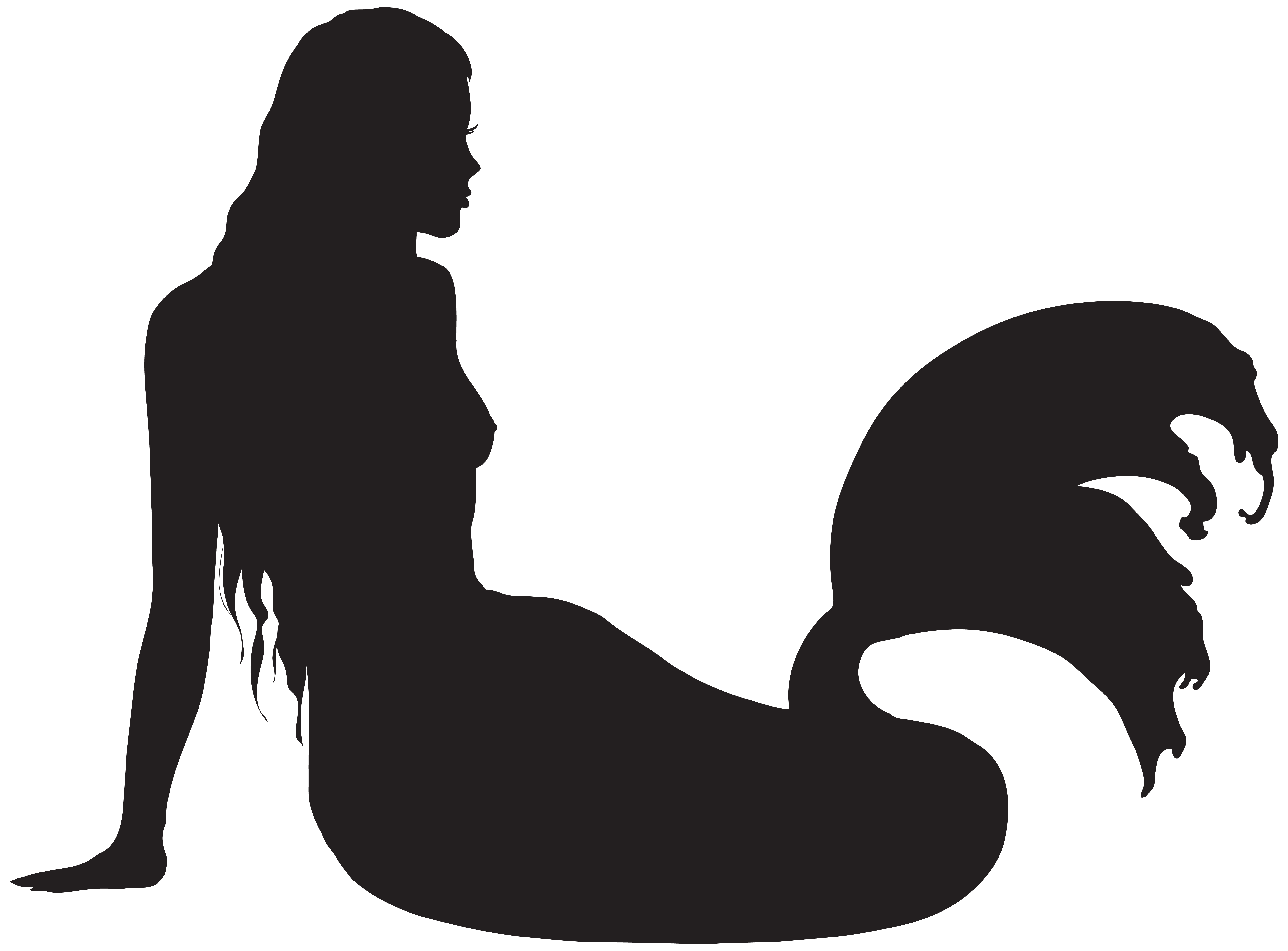 8000x5910 Sitting Mermaid Silhouette Png Clip Artu200b Gallery Yopriceville