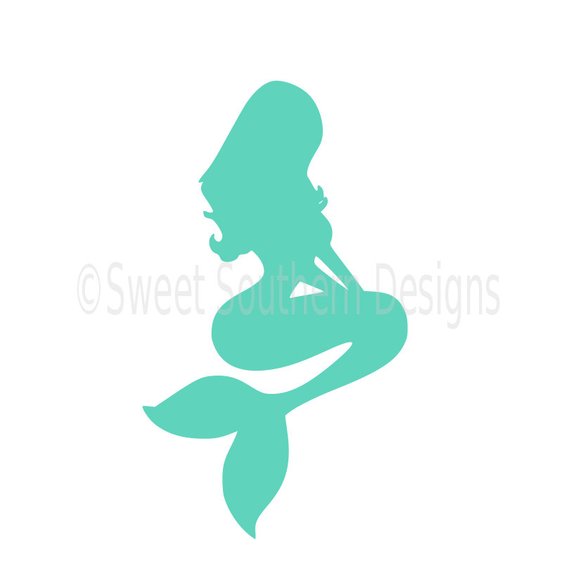 570x570 Mermaid Silhouette Outline Svg Instant Download Design