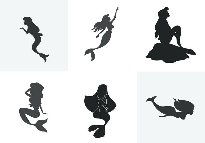 700x490 Mermaid Silhouette Little Mermaid Silhouette Temporary Tattoo