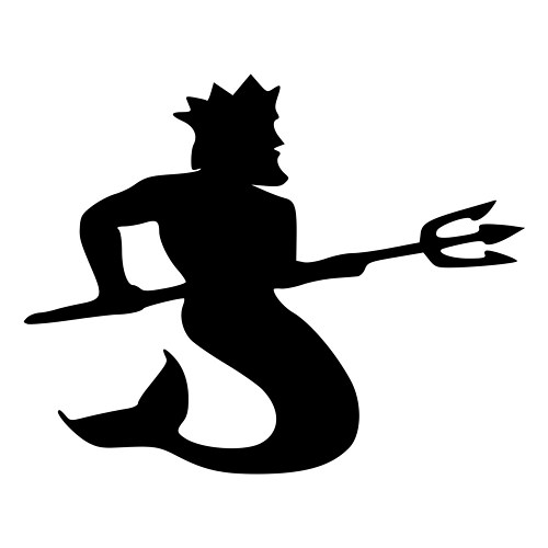 500x500 Merman King With Trident Die Cut Decal Car Window Wall Bumper
