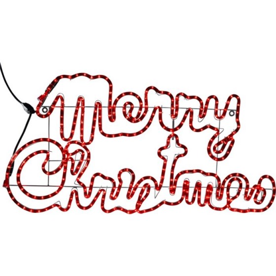 560x560 Merry Christmas Silhouette Red Flashing Sign