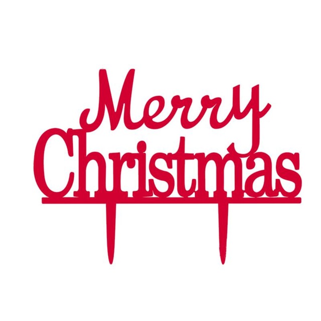 640x640 Merry Christmas Cake Topper Acrylic Silhouette Christmas Cake