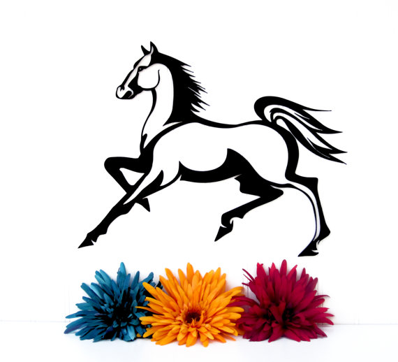 570x518 Horse Silhouette Metal Wall Art Black 15x11.5 Horse Art