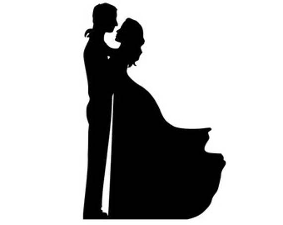 570x453 Wedding Silhouette Metal Cutout