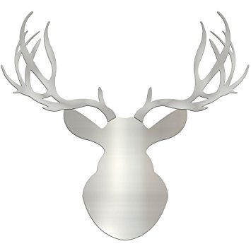 355x355 Metal Art Studio Silver Buck Large Metallic Deer Wall