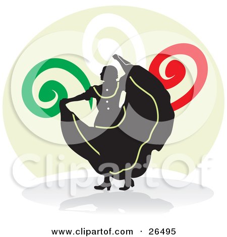 450x470 Royalty Free (Rf) Clipart Illustration Of A Graceful Mexican Folk