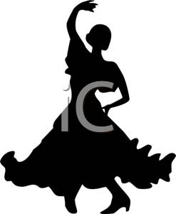 247x300 Silhouette Of A Pasa Doble Dancer Clip Art Image