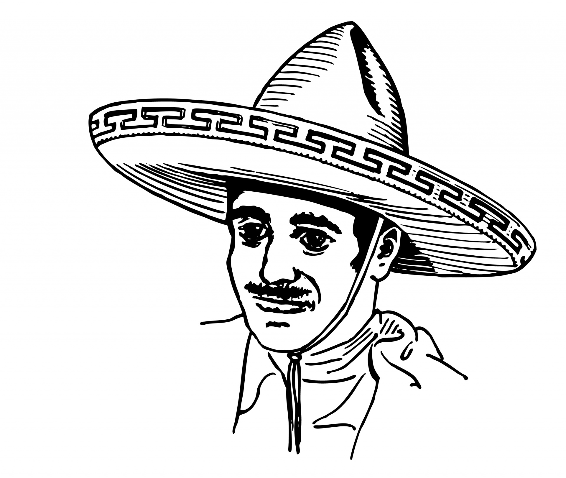 1920x1621 Mexican In Sombrero Clipart Free Stock Photo