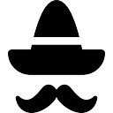 128x128 Mexican Hat And Mustache, Ios 7 Interface Symbol Icons Free Download