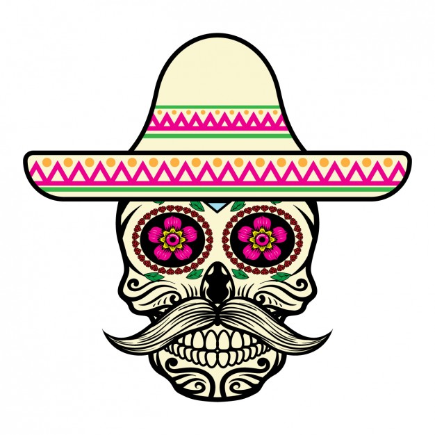 626x626 Mexican Skull Design Vector Free Download