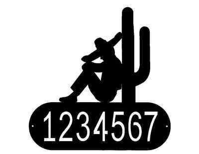 400x309 Custom Silhouette Mexican Cactus Siesta Metal Steel House Address