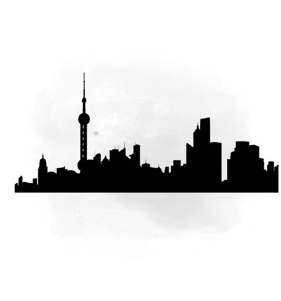 570x609 City Skyline Shanghai Svg Clipart International City Digital