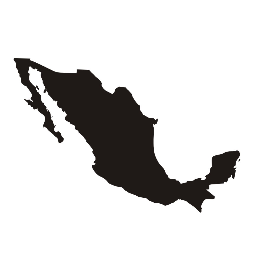 900x900 Pure Color Mural Mexico Map Silhouette Wall Sticker Adhesive