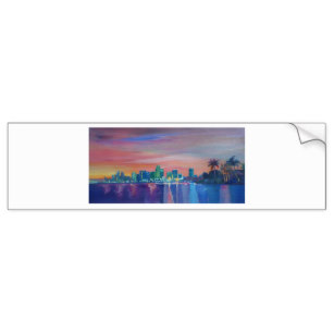307x307 Skyline Silhouette Bumper Stickers