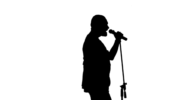 590x332 Black Silhouette Of A Microphone And Vigorously By Lovevision