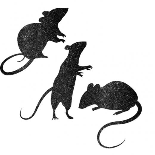 520x520 Glitter Paper Mice Silhouette Cutouts