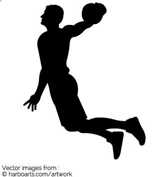 335x355 Basketball Player Slam Dunk Silhouette Vector Graphic. Michael