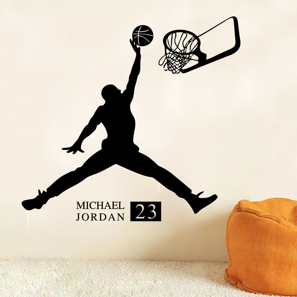 1000x1000 Sports Poster Basketball Wall Stickers No.23 Michael Jordan Slam