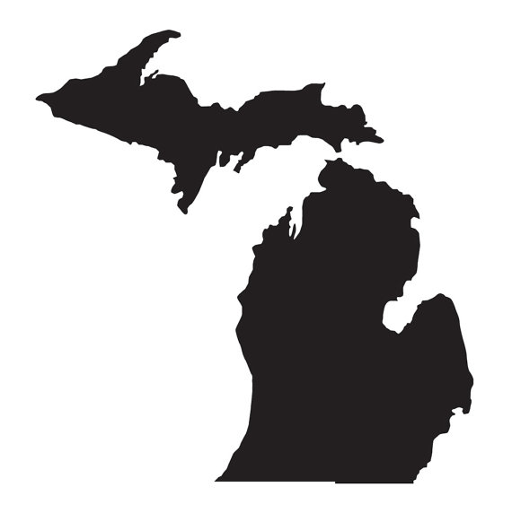 570x572 Michigan Silhouette Vinyl Decal
